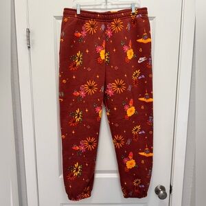 Nike Sportswear Sweatpants Deep Clay Space Floral Pattern